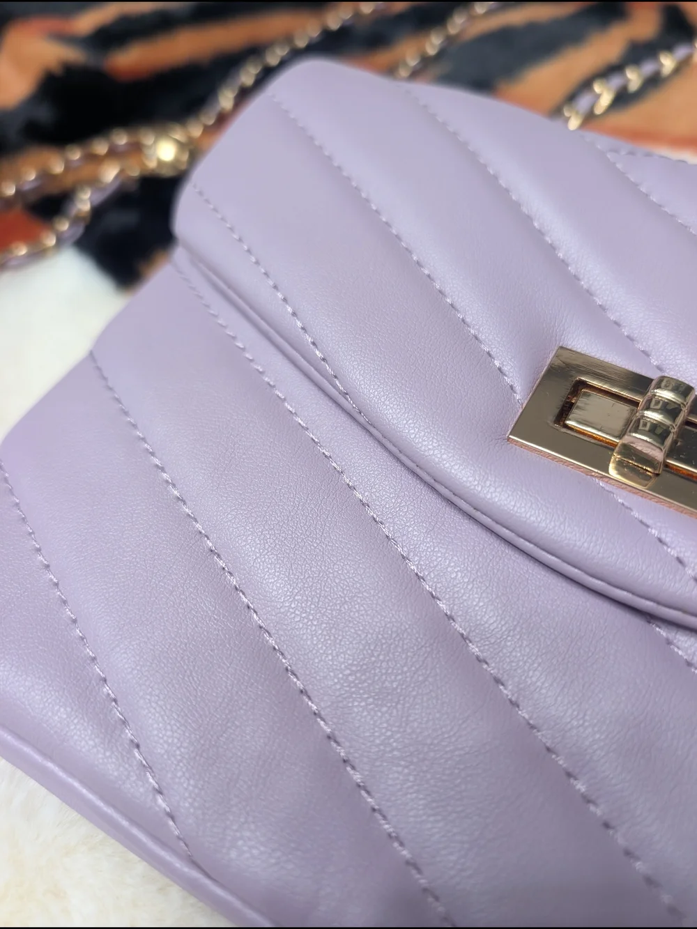 Lavender Quilted Crossbody Bag  Shoulder Handbag - NWT